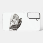 Een conengel met slaap, zwart en wit design samsung galaxy hoesje (Achterkant horizontaal)