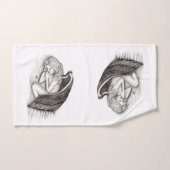 Een conengel met slaap, zwart en wit ontwerp bad handdoek (Handdoek)