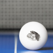 Een conengel met slaap, zwart en wit ontwerp pingpongbal (Net)