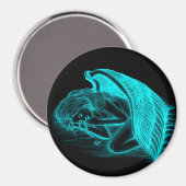 Een conengel met slaapstand, zwart en groen ontwer magneet (Voorkant / Achterkant)