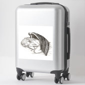 Een conengel met slaapstand - Zwart en wit ontwerp Sticker (Koffer)