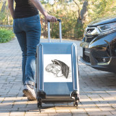 Een conengel met slaapstand - Zwart en wit ontwerp Sticker (Koffer Insitu)