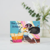 Een Cool Birthday Funny Dod door de pool Feestdagenkaart (Staand voorkant)