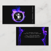 Een cool blauw vlam-DJ-visitekaartje Visitekaartje (Voorkant / Achterkant)