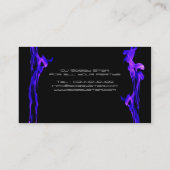 Een cool blauw vlam-DJ-visitekaartje Visitekaartje (Achterkant)