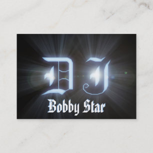 Een cool DJ blauw initiaal visitekaartje