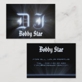 Een cool DJ blauw initiaal visitekaartje (Voorkant / Achterkant)