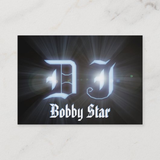 Een cool DJ blauw initiaal visitekaartje (Voorkant)