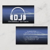 Een cool DJ-hoofdtelefoon, modern blauw-laservisit Visitekaartje (Voorkant / Achterkant)