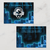 Een cool DJ logo blauw laservisitekaartje Visitekaartje (Voorkant / Achterkant)