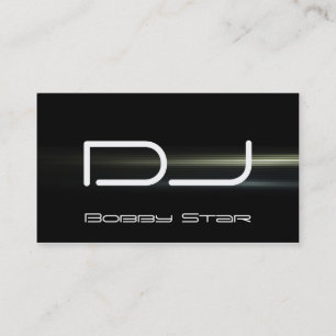 Een cool DJ modern blauw visitekaartje met blauw l