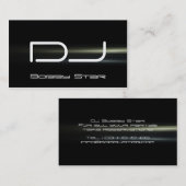 Een cool DJ modern blauw visitekaartje met blauw l (Voorkant / Achterkant)