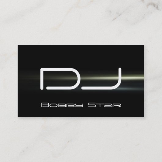 Een cool DJ modern blauw visitekaartje met blauw l (Voorkant)