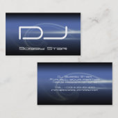 Een cool DJ modern blauw visitekaartje met blauw l (Voorkant / Achterkant)