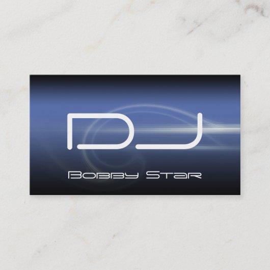 Een cool DJ modern blauw visitekaartje met blauw l (Voorkant)
