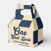 Een Cool Dude Blue 1e Verjaardagsfeestje Favor Box Bedankdoosjes (Voorkant Zijde)