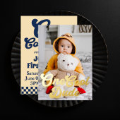 Een Cool Dude Jongen 1e Verjaardag Foto Goud Folie Uitnodiging