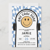 Een Cool Dude Retro Skateboard 1e Verjaardag Kaart (Voorkant)