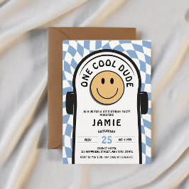 Een Cool Dude Retro Skateboard 1e Verjaardag Kaart