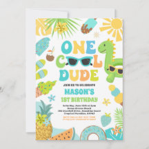 Een Cool Dude Tropische Zomer 1e Verjaardagsfeest