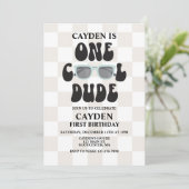 Een Cool Dude Zonnebril 1e Verjaardag Kaart (Staand voorkant)