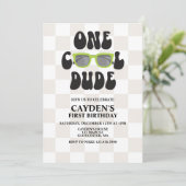 Een Cool Dude Zonnebril 1e Verjaardag Kaart (Staand voorkant)