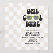 Een Cool Dude Zonnebril 1e Verjaardag Kaart (Voorkant / Achterkant)