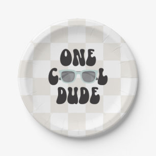 Een Cool Dude Zonnebril 1e Verjaardag Papieren Bordje