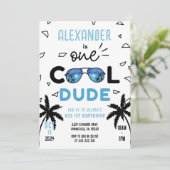 Een Cool Dude Zonnebril Jongen 1e Eerste Verjaarda Kaart (Staand voorkant)