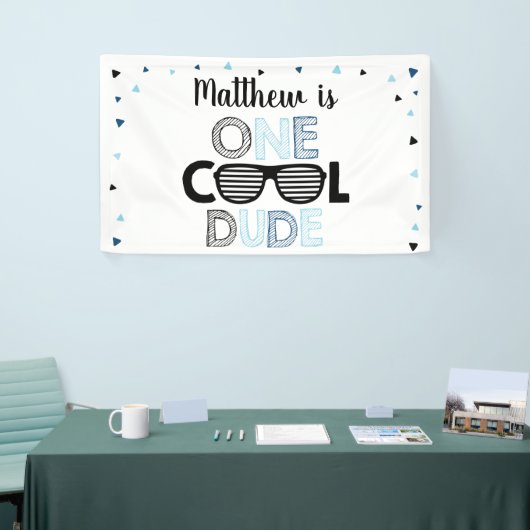 Een Cool guy Sunbribril, jongen op zaterdag Spandoek (Beurs)