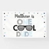 Een Cool guy Sunbribril, jongen op zaterdag Spandoek (Horizontaal)