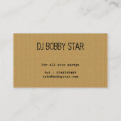 Een cool logo DJ-visitekaartje Visitekaartje (Achterkant)