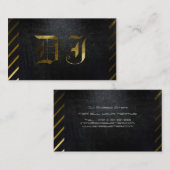 Een cool matzwart en goud DJ-visitekaartje Visitekaartje (Voorkant / Achterkant)
