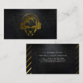 Een cool matzwart en goud DJ-visitekaartje Visitekaartje (Voorkant / Achterkant)