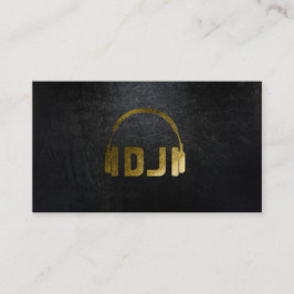 Een cool matzwart en goud DJ-visitekaartje Visitekaartje