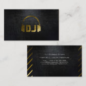 Een cool matzwart en goud DJ-visitekaartje Visitekaartje (Voorkant / Achterkant)