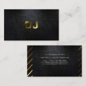 Een cool matzwart en goud DJ-visitekaartje Visitekaartje (Voorkant / Achterkant)