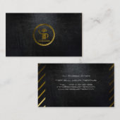 Een cool matzwart en goud DJ-visitekaartje Visitekaartje (Voorkant / Achterkant)