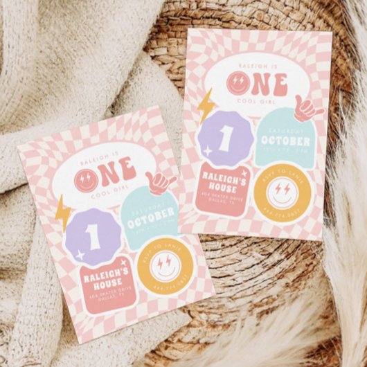 Een cool meisje | 1e verjaardag van de Retro Skate Kaart