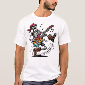 Een cool rockster skelet t-shirt