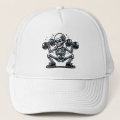 Een cool skelet dat werkt trucker pet (Voorkant)