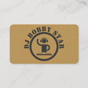 Een cool visitekaartje met een DJ-pictogram rond k