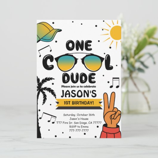 Een Cool Zonneglas Verjaardag Uitnodiging (Staand voorkant)