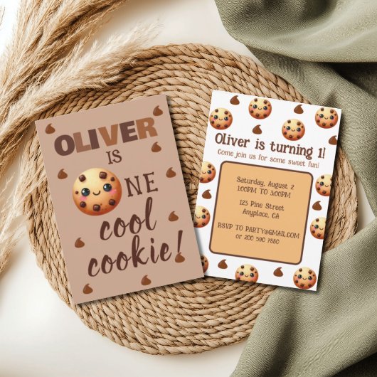 Een coole cookie 1e verjaardag kaart