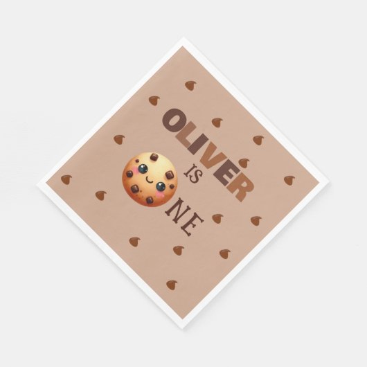 Een coole cookie 1e verjaardag servet (Hoek)