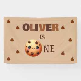 Een coole cookie 1e verjaardag spandoek