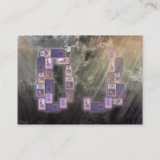 Een coole DJ-stapel voor luidsprekers Visitekaartje (Voorkant)