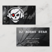 Een coole DJ-tekenpictogram visitekaartje (Voorkant / Achterkant)