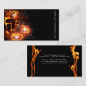 Een coole Flaming DJ op Fire visitekaartje (Voorkant / Achterkant)