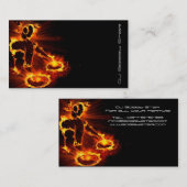 Een coole Flaming DJ op Fire visitekaartje (Voorkant / Achterkant)